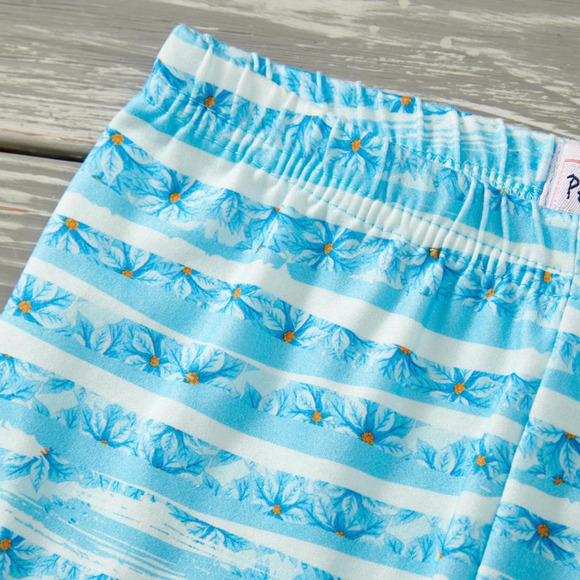 PETE + LUCY Playful Penguins Winter Ruffle 2 Piece Pant Set Floral Girl 5 NEW - Picture 6 of 8